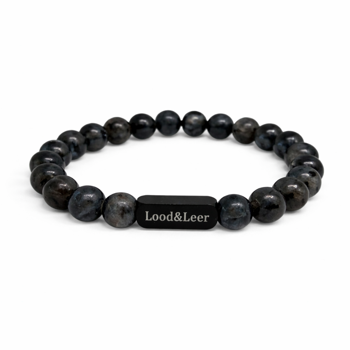 Labradoriet Donkergrijs Natuursteen Armband – Lood & Leer®