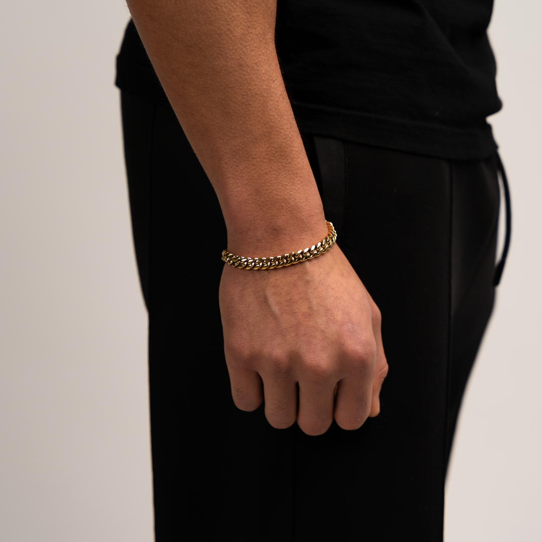 Cuban Link Armband Goud 8MM