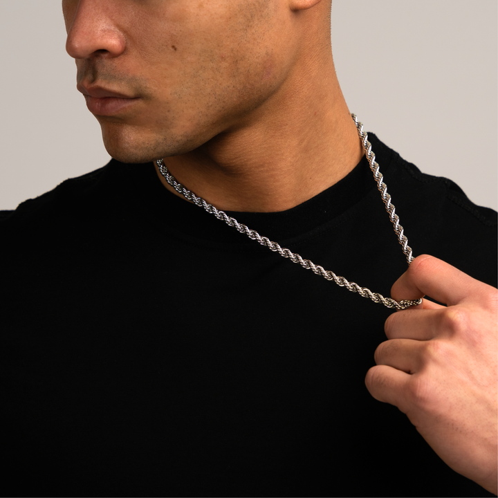 Rope Ketting Zilver 6MM