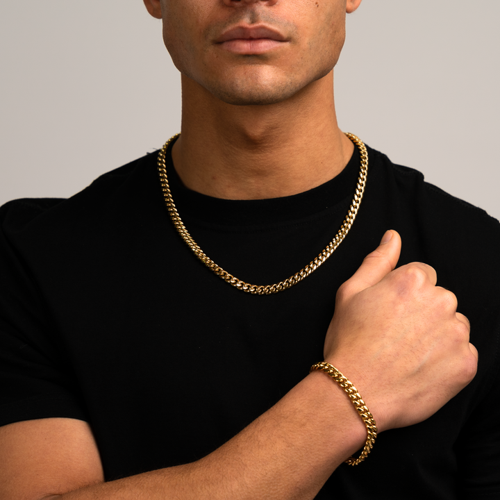 Cuban Link Armband Goud 8MM
