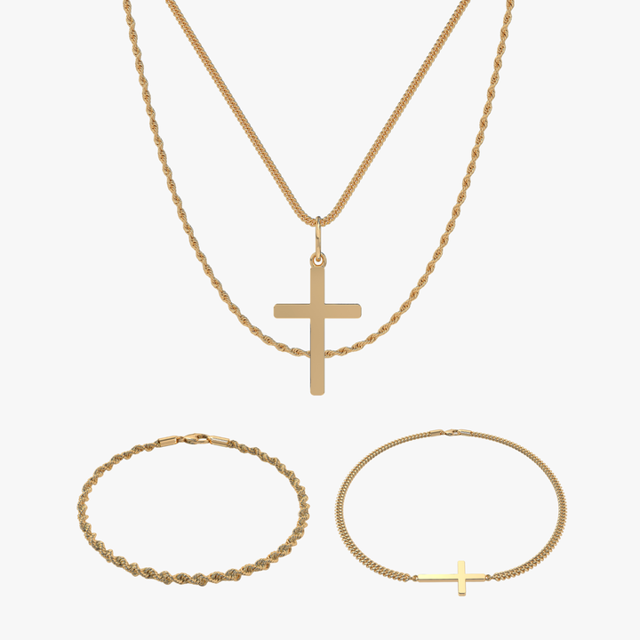 Cross x Rope Set - Gold