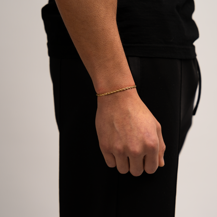 Rope Armband Goud 3MM