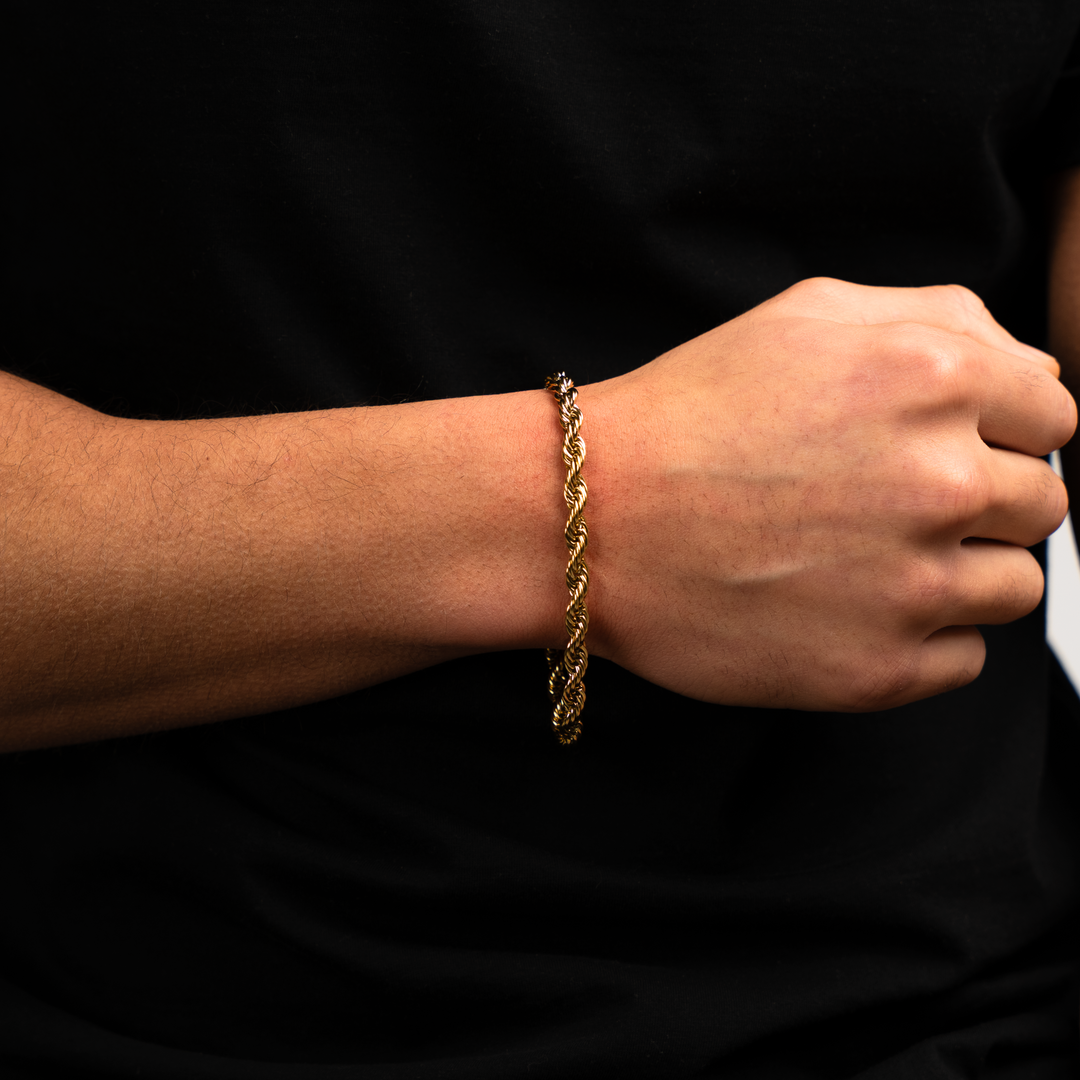 Rope Armband Goud 6MM