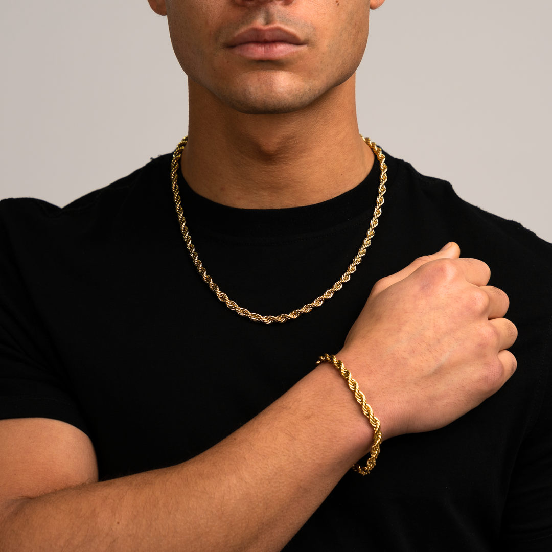 Rope Armband Goud 6MM