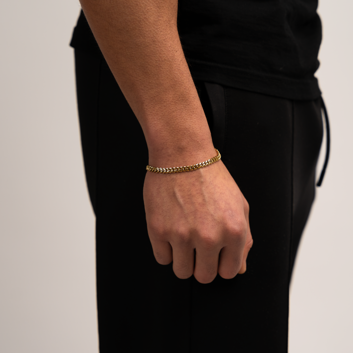 Cuban Link Armband Goud 5MM