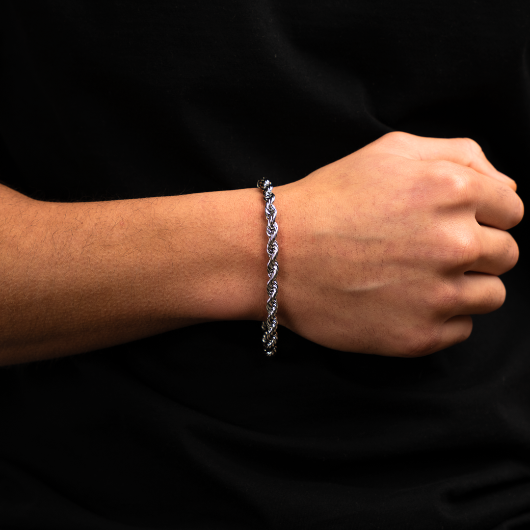 Rope Armband Zilver 6MM