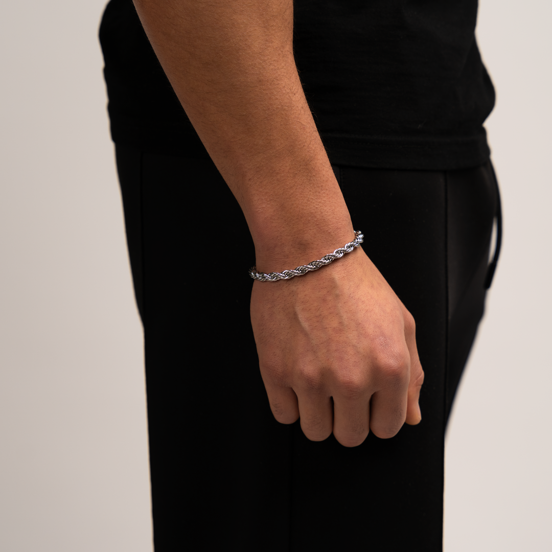 Rope Armband Zilver 6MM