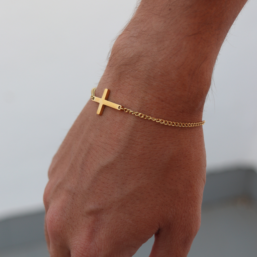Cross Armband Goud