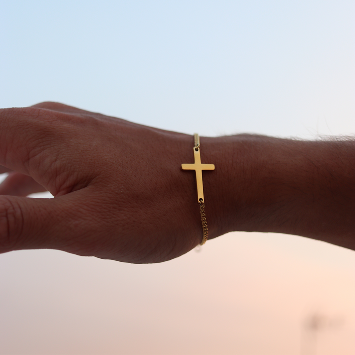 Cross Armband Goud
