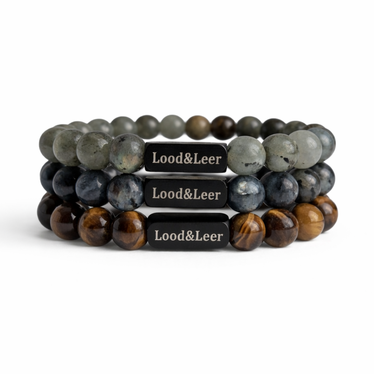 Stormbreaker Set - Labradoriet Lichtgrijs & Tijgeroog & Labradoriet Donkergrijs