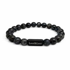 Labradoriet Donkergrijs Natuursteen Armband – Lood & Leer®