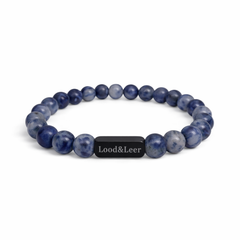 Sodaliet Natuursteen Armband – Lood & Leer®
