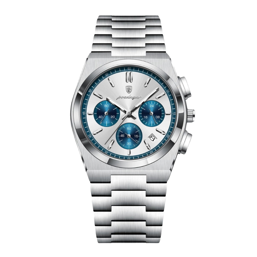 Prestige One herenhorloge van Lood & Leer met 316L roestvrijstalen kast en elegante wijzerplaat.