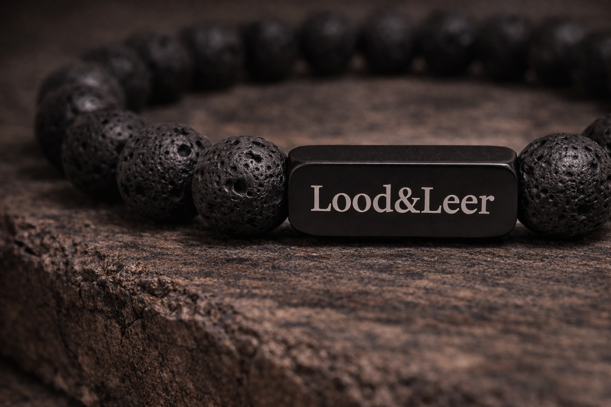 Lava Natuursteen Armband – Lood & Leer®