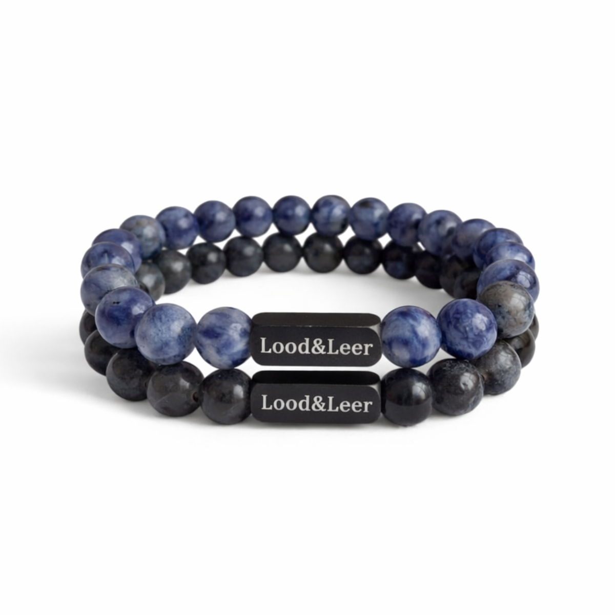 Stone Guard Set – Sodaliet & Labradoriet Donkergrijs – Lood & Leer®