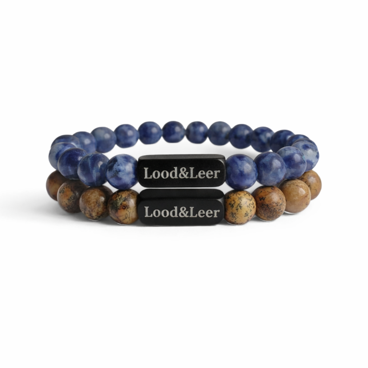 Stone Power Set – Sodaliet & Jaspis Bruin – Lood & Leer®