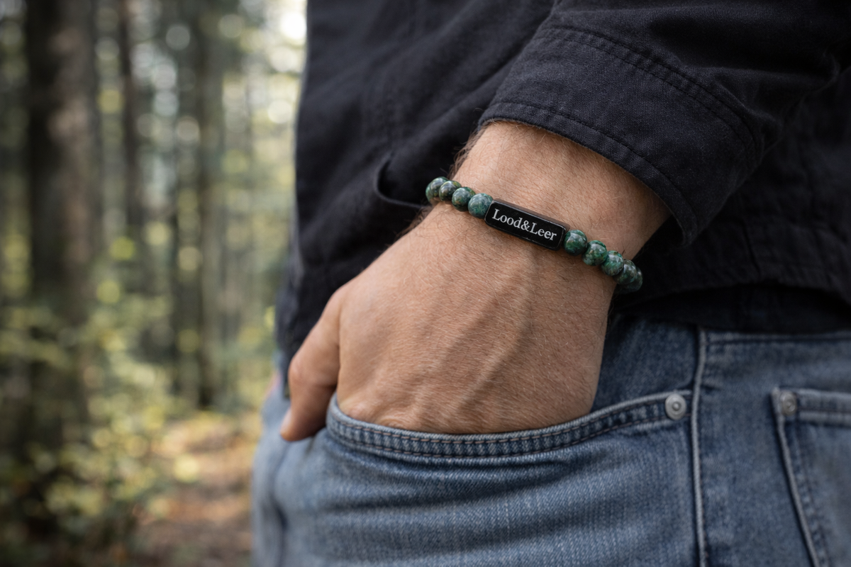 Groen Turkoois Natuursteen Armband – Lood & Leer®